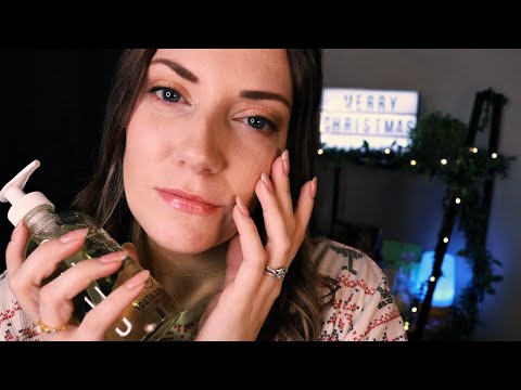 [ASMR] Holiday Spa Pampering Roleplay (personal attention, face touching, brow plucking)