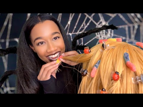 ASMR Spider Eats The Bugs Out of Your Hair After Capturing You In Their Web 🕷️🕸️🪲 Halloween ASMR ￼