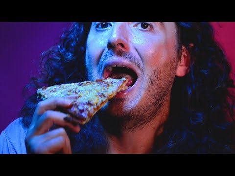 ASMR Eating Italian Sandwich Pizza with Crispy Crunchy Thin Crust 먹방