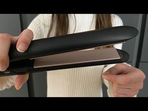 ASMR getting you ready | doing your make up, straightening your hair +hair brushing