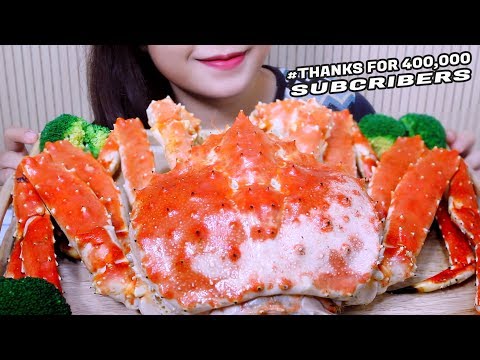 ASMR WHOLE GIANT KING CRAB (For celebrating 400k SUBS) Satisfying EATING SOUNDS | LINH-ASMR