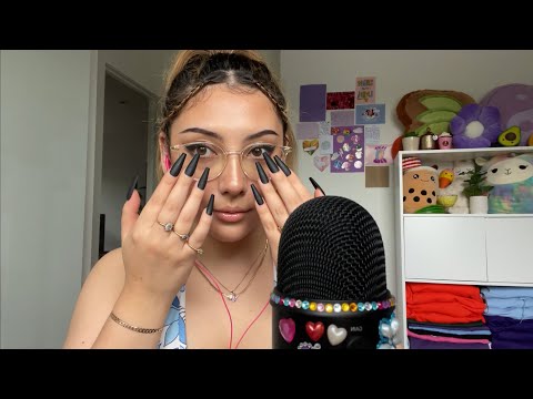 ASMR glasses, teeth, and nail on nail tapping 💛 | Whispered