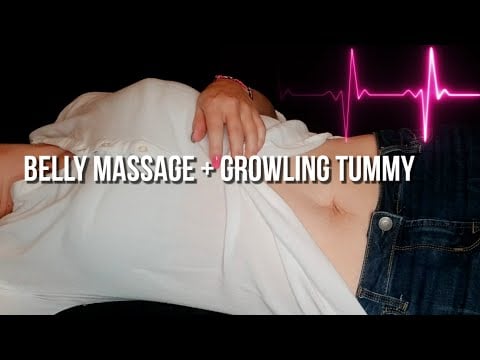 Massaging & Palpating My Tummy + Growling Stomach Sounds [ASMR]