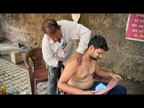 80 Year Old PAINKILLER Baba DEEP Back & Shoulder Massage With His MAGICAL Smoky Oil | ASMR Gautam