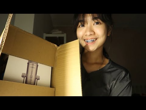 ASMR Unboxing new microphone (BOYA BY-PM700SP) แกะกล่องไมค์ใหม่กัน!!🎙️🥰  