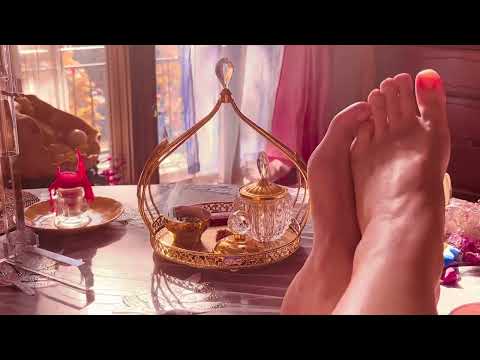 ASMR bare feet while incense burning