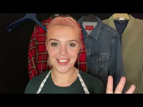 ASMR Jacket Fitting. Fabric Sounds, Measuring