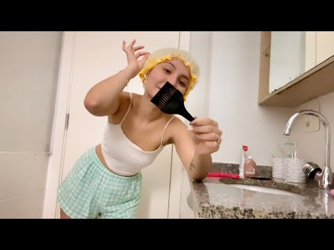 ASMR VLOG- PINTANDO MEU CABELO SOZINHA PELA PRIMEIRA VEZ | deu certo? 😥