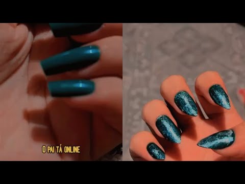 Asmr Mudando o formato da Minha Unha Postiça 💅🏻💚