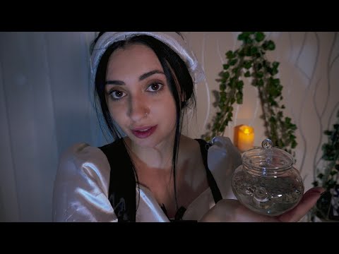 ASMR SIRVIENTA REAL 👑 Cuidado facial, cepillado y tratamiento para dormir