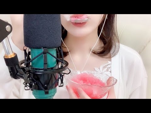 【夏企画】ASMR かき氷食べる音　feat.パチパチパニックとサイダー　Sound of eating shaved ice
