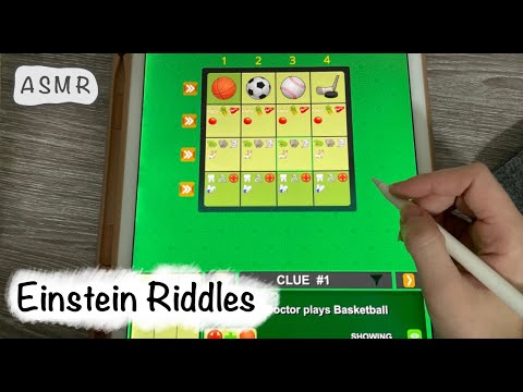 ASMR on iPad - EINSTEIN riddles- Wet mouth Sounds, close whispering