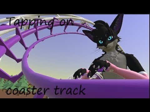 Furry ASMR | Tapping on wood and steel roller coaster tracks (soft spoken)