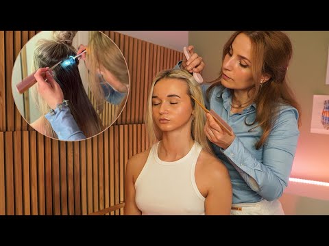 ASMR Medical SCALP Examination for Dandruff CLOSE UP | real person asmr, hair sectioning