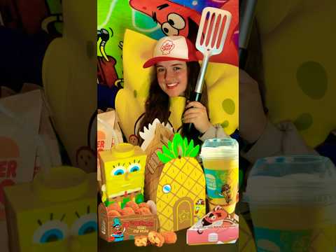 SpongeBob Meal ASMR from Burger King! Did you get to try this one? 🌸🧽🍍 #burgerking #spongebobmeal