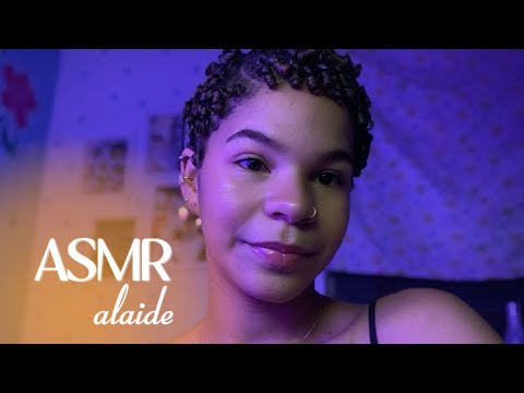 ASMR ME MAQUIANDO E CONVERSANDO | sons de boca, tapping em objetos e na tela.