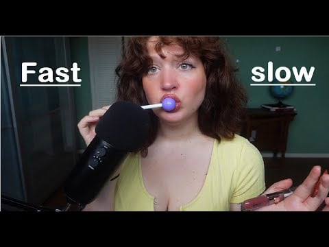 Fast vs Slow Mouth Sounds 🔥💤 (asmr, fake food, wooden spoon, lipgloss etc)