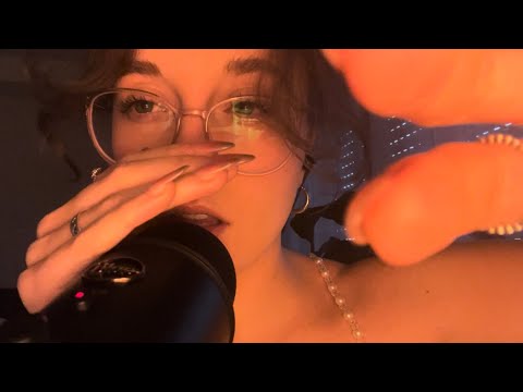 ASMR cupped inaudible whispering with gum chewing