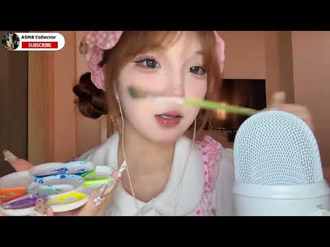 ASMR🎧｜Use edible paint to create a beautiful painting on your face