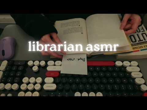 [cozy asmr] library book inspection & sorting📚no talking, thocky keyboard & silent mouse