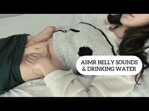 ASMR Belly Sounds. Drinking Water on an Empty Stomach (bubbling, rumbling, growling etc.) 