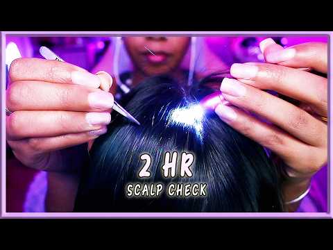 ASMR ✨ Gentle SCALP CHECK 2 Hours 😌 Scratching, Plucking (Soft Whispers & Mouth Sounds)