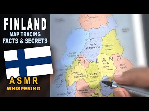 ASMR: FINLAND map contour tracing with facts and secrets | ASMR facts with whispering triggers