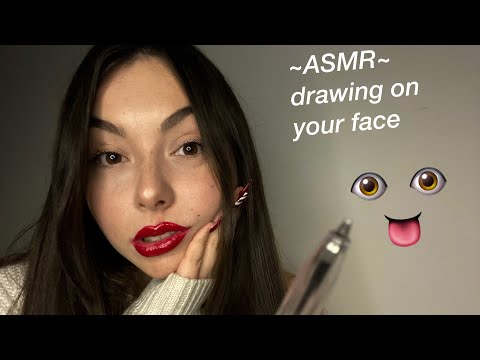 ASMR DRAWING ON YOUR FACE |INAUDIBLE WHISPERING 2