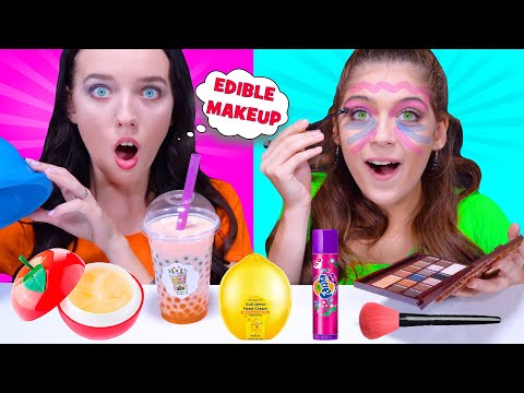 EDIBLE MAKEUP CHALLENGE By LiLibu | Eating Sounds