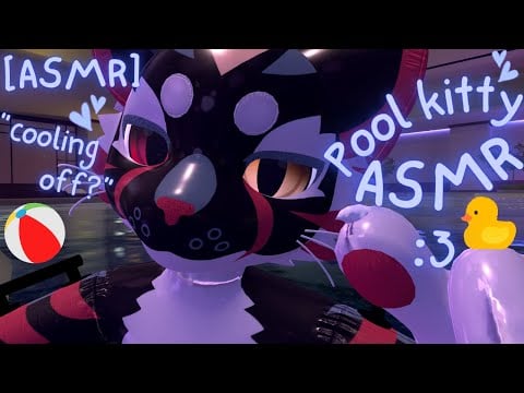 [Furry ASMR] Pool toy kitty helps you get some sleep :3 [ Sleep-aid] [Soft-spoken] [Water sounds]
