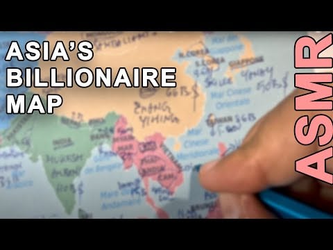 ASMR: The Richest Person In Every ASIAN Country  [ Whispered ASMR + map tracing ]