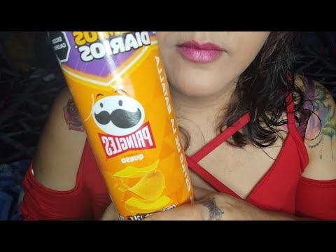ASMR Pringles con aderezo de salsa marcha y un poco de chisme cito 😅