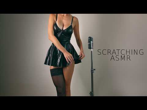 Fabric scratching & Leather clothes Try on Haul ASMR