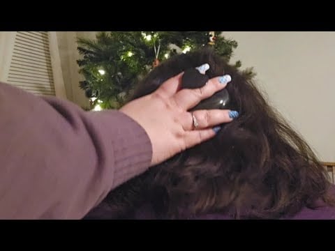 ❄️ ASMR Scalp Massage, Hair Placing, & Wooden Tools W/ Light Gum Chewing 🎄