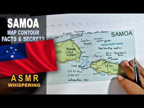 ASMR: Map of SAMOA Islands tracing with facts | Facts and Highlights [ASMR maps and facts]