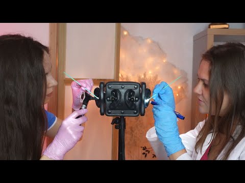 ASMR Double EAR CLEANING (Otoscope, Dropper, Metal Pick, Marking...) Ft @TomAndSerinaASMR