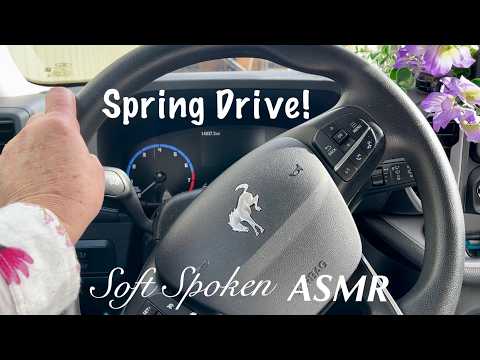 ASMR Peaceful Spring Drive! (SOFT SPOKEN VERSION) Relaxing Ride Through Town & Country~Nature Sounds