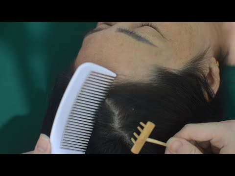 ASMR Hair Parting & Combing With Comb, Real Person Hair Scratching For Relaxation