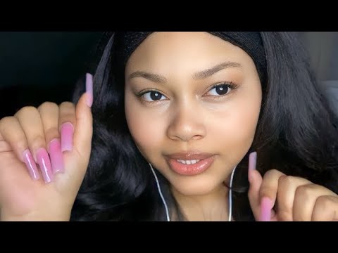 asmr| camera lens tapping with long nails (mouth sounds & tapping)