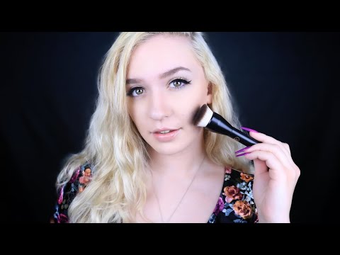 whispering "stipple" & "brush" & slowly brushing your face ASMR