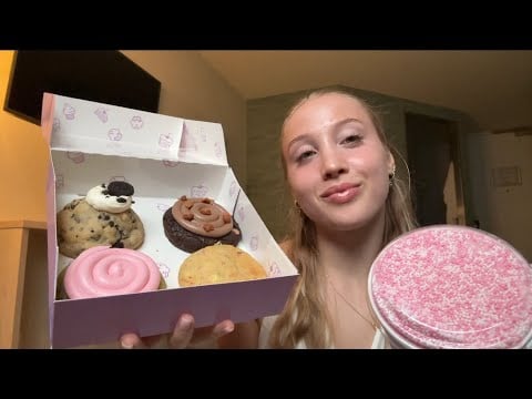 Asmr eating crumbl crumbs cookies amsterdam 