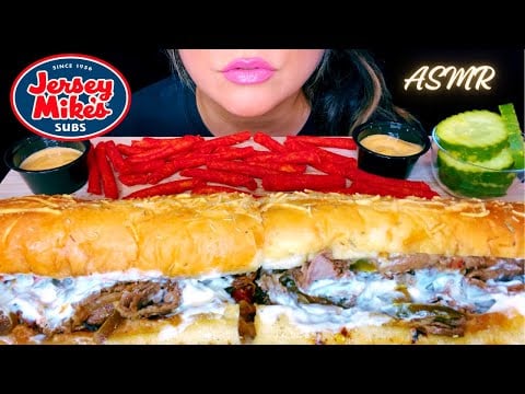 ASMR EATING JERSEY MIKES SUB MUKBANG | Eating Sounds