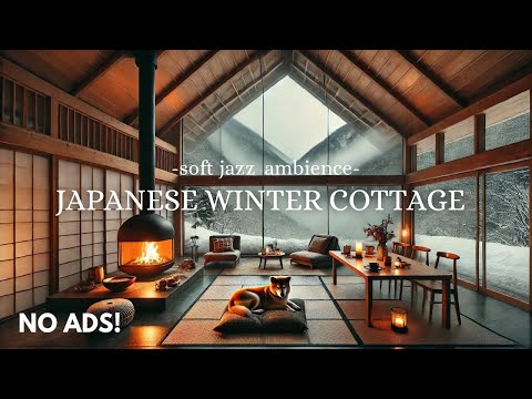 JAPANESE WINTER COTTAGE AMBIENCE | Soft Jazz  for  Studying & Working