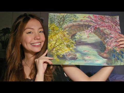 ASMR caseirinho - mostrando pinturas/desenhos do meu 2° período da faculdade de pintura 