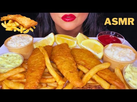 ASMR FISH AND CHIPS MUKBANG | NO TALKING | EATING SOUNDS
