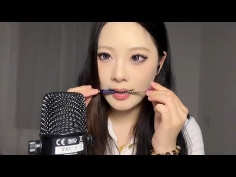 ASMR Biting Fish Tail Pen & Tooth Scraping Sounds