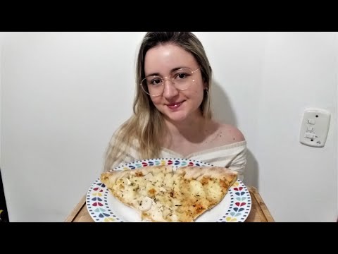 ASMR: PIZZA DE FRANGO COM CATUPIRY E PALMITO (MUKBANG / SONS DE MASTIGAÇÃO)