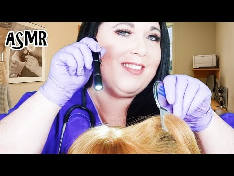 ASMR Lice Check and Scalp Check Doctor Roleplay (Real Hair, Gloves, Lice Comb, Light Triggers)