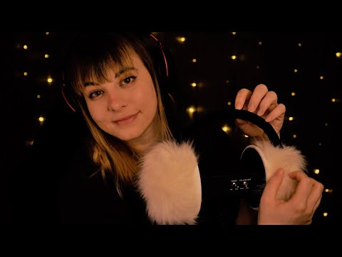 ASMR | 3h most cozy earmuffs, softest whispering, rain sounds, for sleep