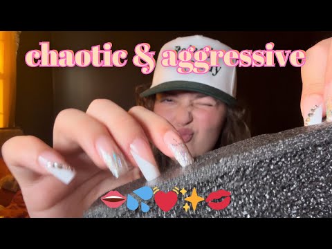 ❤️‍🔥Chaotic & Aggressive ASMR❤️‍🔥 mouth sounds, tapping, fast & aggressive personal attention